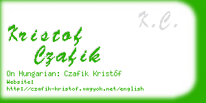 kristof czafik business card